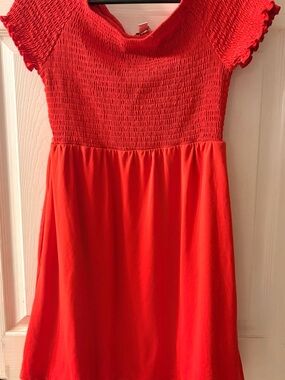 Cato Red Smocked Mini Dress